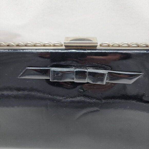 Vintage Womens Black Patent Envelope Style Wallet/Clutch 12x5.5" canada - Picture 2 of 9